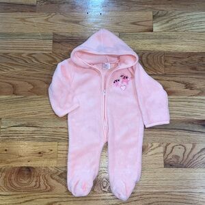 NEW Fur Pink Cat Hooded Winter Coat Footsie Onesie for baby 6- 9 Months …